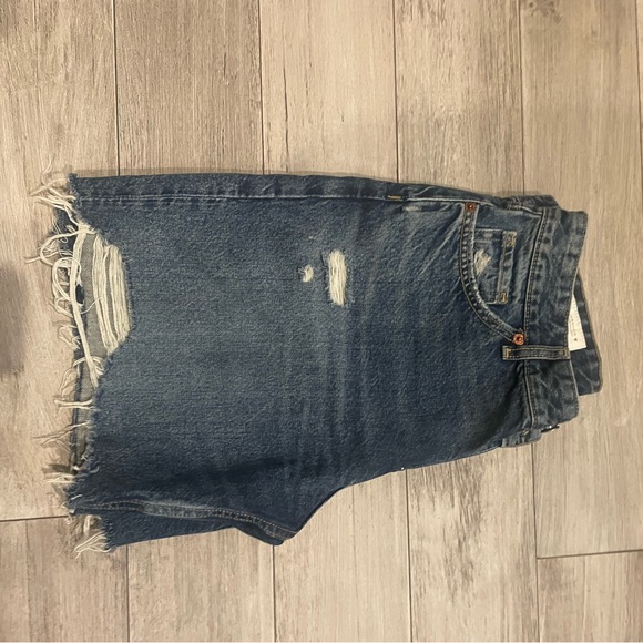 Zara Blue Distressed Jean Shorts - Picture 7 of 10